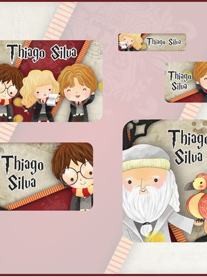 Kit 70 etiquetas escolares harry potter