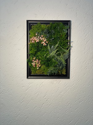 Quadro jardim vertical com flores artificiais mar 017