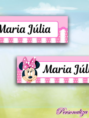 Mini etiqueta para lápis minnie rosa