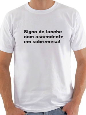 Camisa signo de lanche com ascendente em sobremesa
