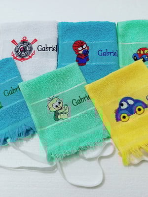 Toalhinha com elástico escolar c/6 unid. personalizada