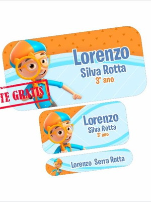 Etiquetas escolares blippi 110un frete grátis