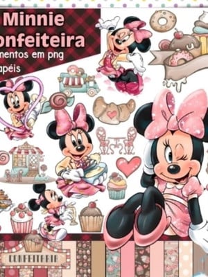 Kit digital minnie confeiteira