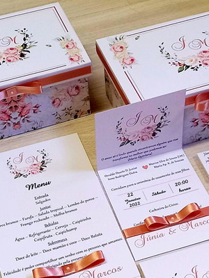 Menu de mesa - menu de casamento