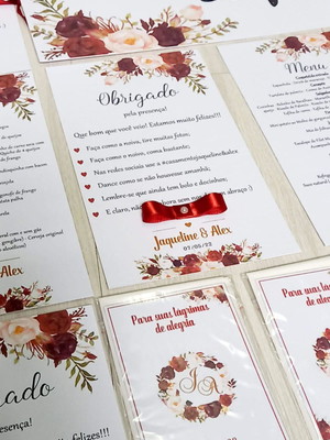 Menu de mesa - menu de casamento