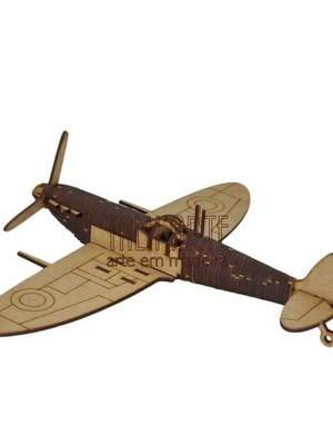 Avião supermarine spitfire.quebra cabeça,miniatura em mdf