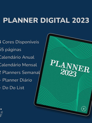 Planner agenda digital 2023 inglês p/ tablet e impressão