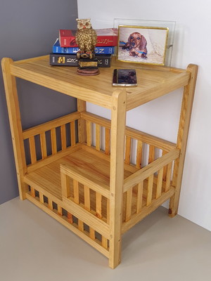 Caminha pet com mesa de cabeceira - coleção "amor de pata"