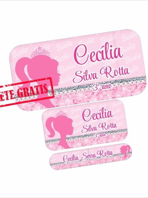Etiquetas escolares barbie 110un frete grátis