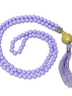 Japamala 108 contas resina lilás 8mm meditação colar