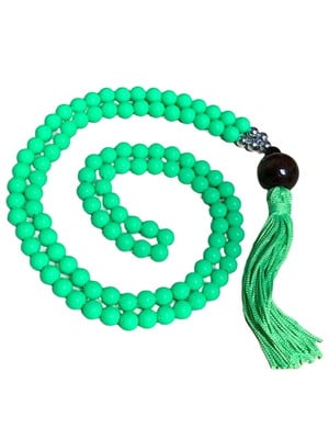 Japamala 108 contas resina verde claro 8mm meditação
