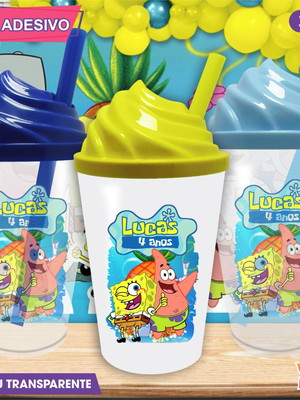 Copo chantilly personalizado bob esponja mod. 2 - 300 ml