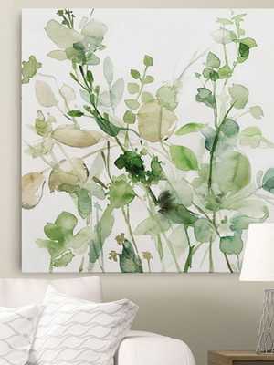 Quadro decorativo aquarela plantas