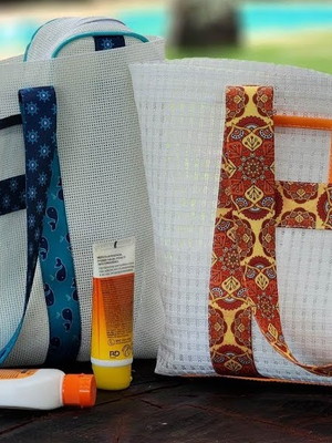 Bolsa de praia em tela