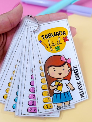 Chaveiro tabuada divertida (tabuada personalizada)
