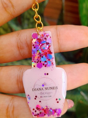 Mini chaveiro esmalte resina