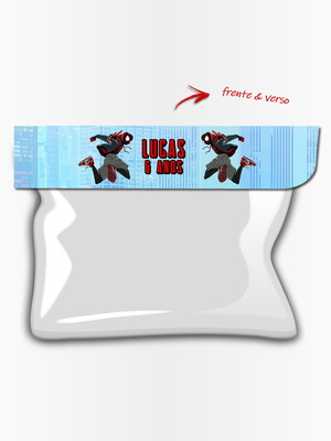 Lapela com saquinho aranhaverso