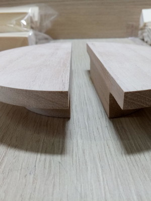 Puxadores meia lua de 100mm cedro com seladora( 1par)