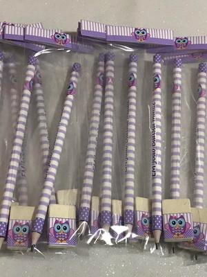 Kit lápis + borracha - corujinha