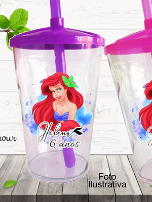 30 copo twister 500ml - pequena sereia