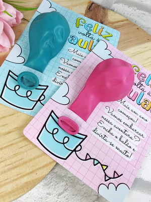 Card com balão- volta as aulas