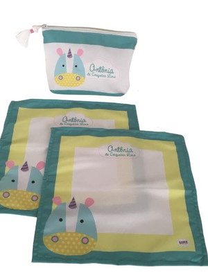 Necessaire e guardanapos escolar