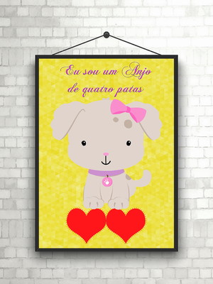 Arte digital para quadro - anjo cachorro