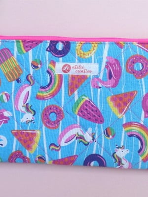 Necessaire em tecido estampa verão
