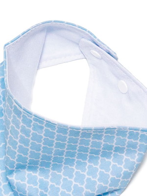Babador bandana bebê e infantil com regulagem provençal azul