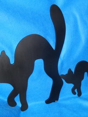 Jogo de 2 gatos pretos para parede