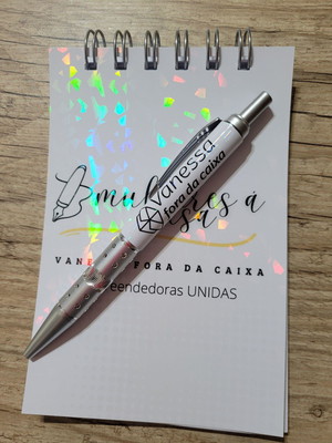 Kit bloquinho e caneta com logo
