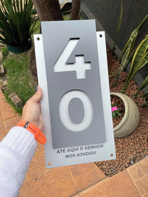 Algarismo residencial acm com acm - 2 dígitos 20x40