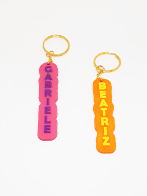 Chaveiro 3d vertical com nome personalizado