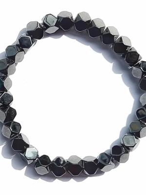 Pulseira de pedras - hematita hexagonal