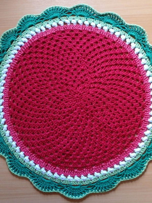 Tapete de crochê modelo melancia