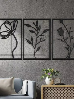 Kit quadro decorativo vazado flores-24x34cm