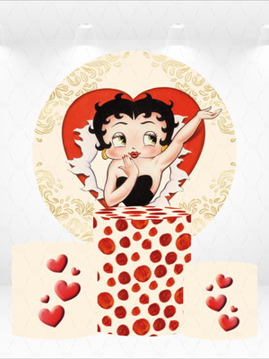 Painel redondo + kit de capas de cilindros betty boop
