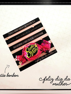 Card com bombom- dia da mulher