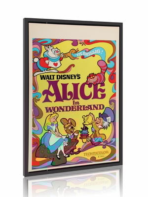 Quadro pôster filme alice no país das maravilhas vintage fil