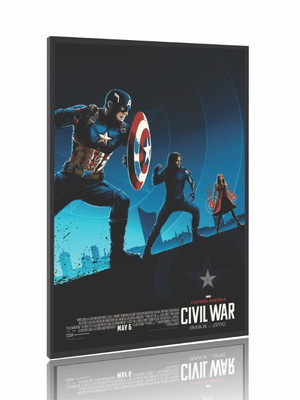 Quadro pôster filme capitão américa guerra civil time cap 60