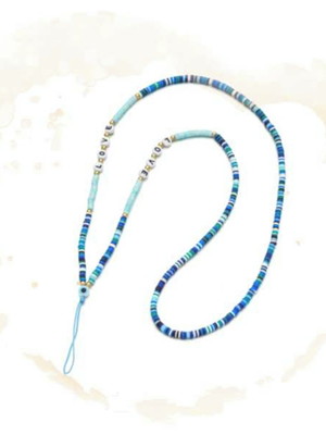 Phone strap para telefone móvel de polímero azul longo 40cm