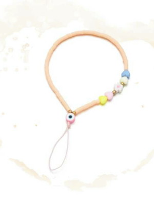 Phone strap para telefone móvel de polímero rosa 12cm