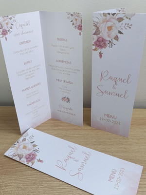 Menu em pé 21x7,5 cm