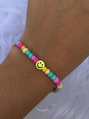 Pulseira color candy smile ajustavel