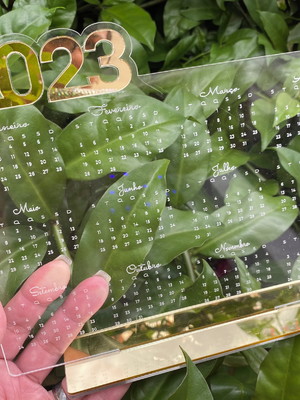 Calendário de mesa acrilico