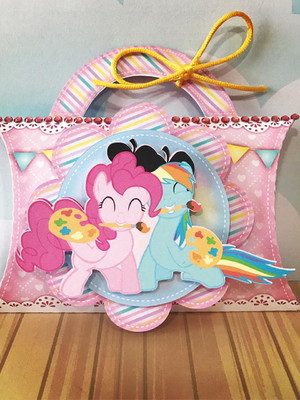 Caixa travesseiro com alça my little pony