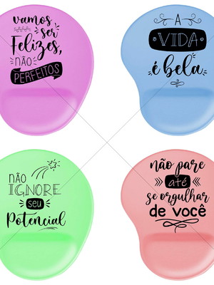 Mouse pad ergonômico - frases motivacionais