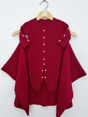 Saída de maternidade menino vermelho tricot macacão 2 peças