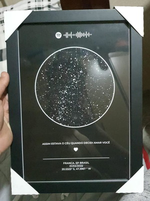 Quadro mapa das estrelas personalizado (arte em pdf)