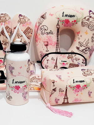 Kit viagem paris - personalizado com nome